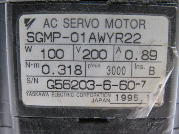 YASKAWA-AC-SERVO-MOTOR -SGMP-01AWYR22