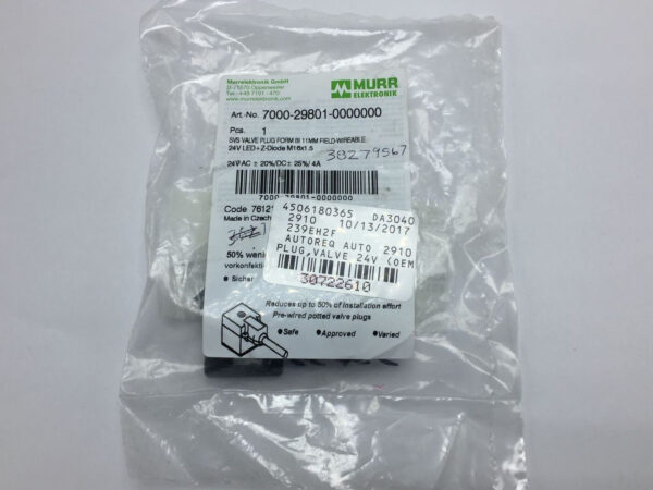 Murr Elektronik MSUD Valve Plug Form BI 11mm .