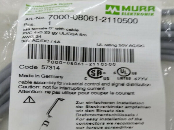MURR ELEKTRONIK Cable 7000-08061-2110500